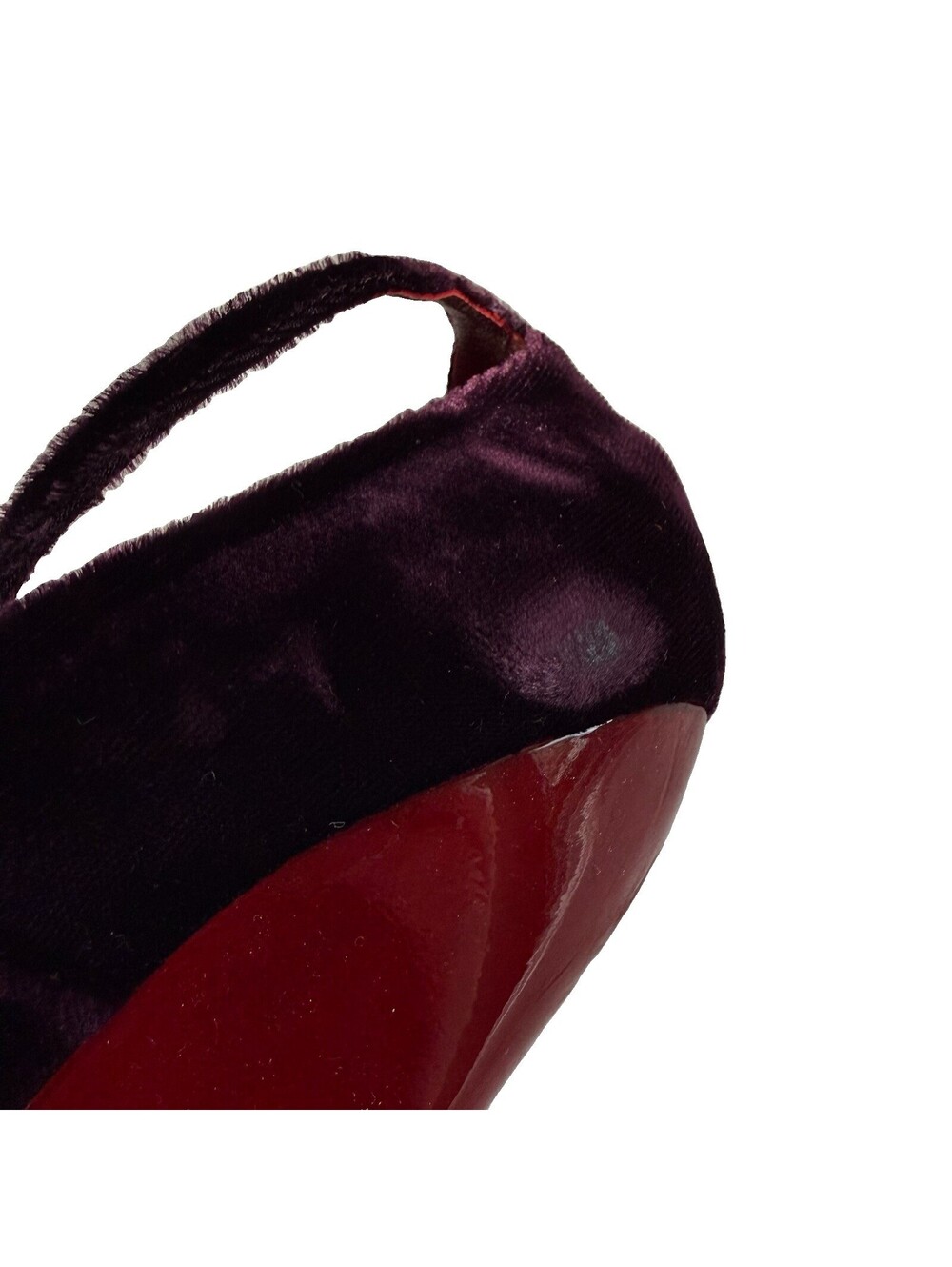 Tom Ford for Yves Saint Laurent F/W 2004 Red Velvet Black Wedge Heels 37.5 - Picture 7 of 9